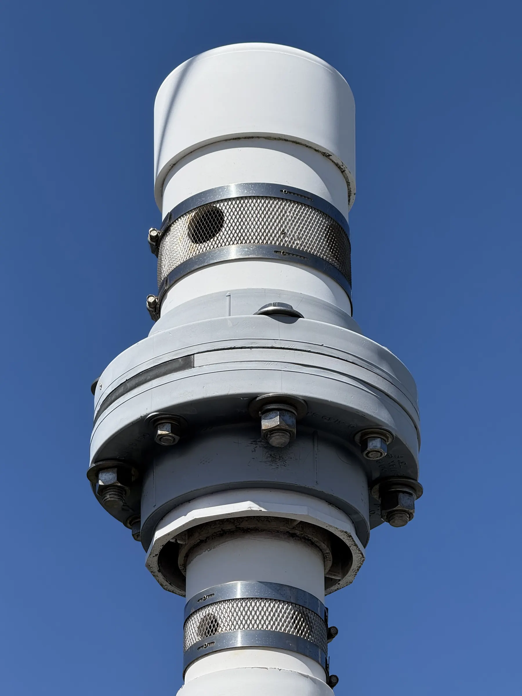 The radar sensor head of a USGS tide gauge
