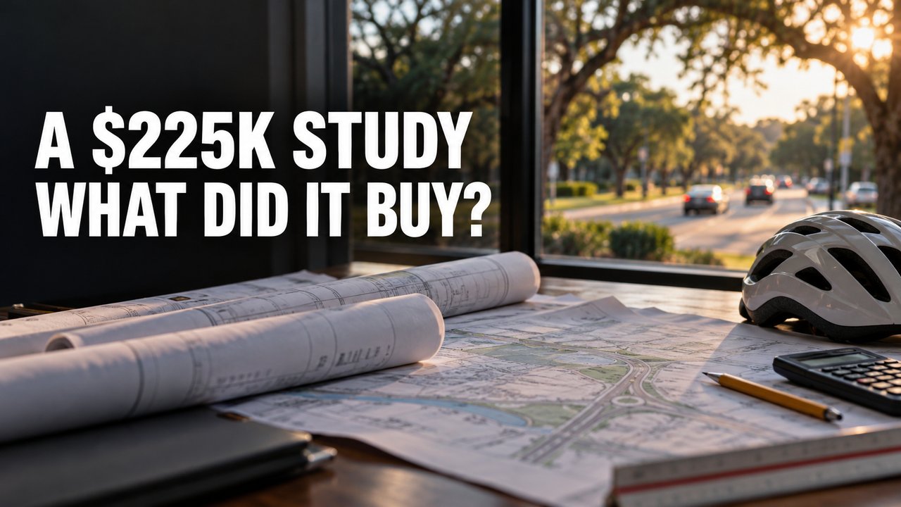 Editorial depiction of a planning table with the words A $225K study, what did it buy?
